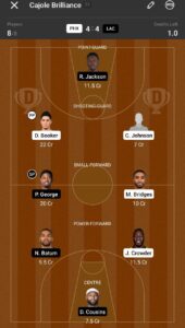 PHX vs LAC Dream11 Team Prediction 