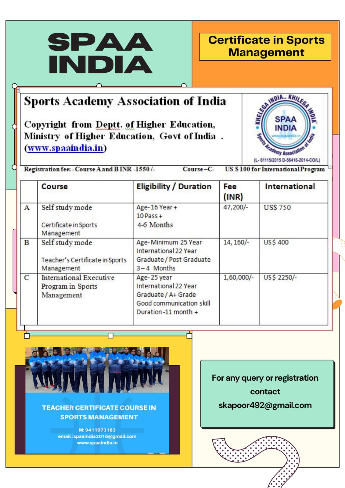 Sports Academy Association of India (SPAA): Architect For Developing Sports Education In India
