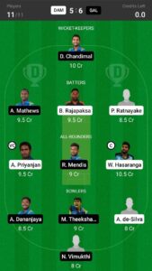 DAM vs GAL Dream11 Prediction