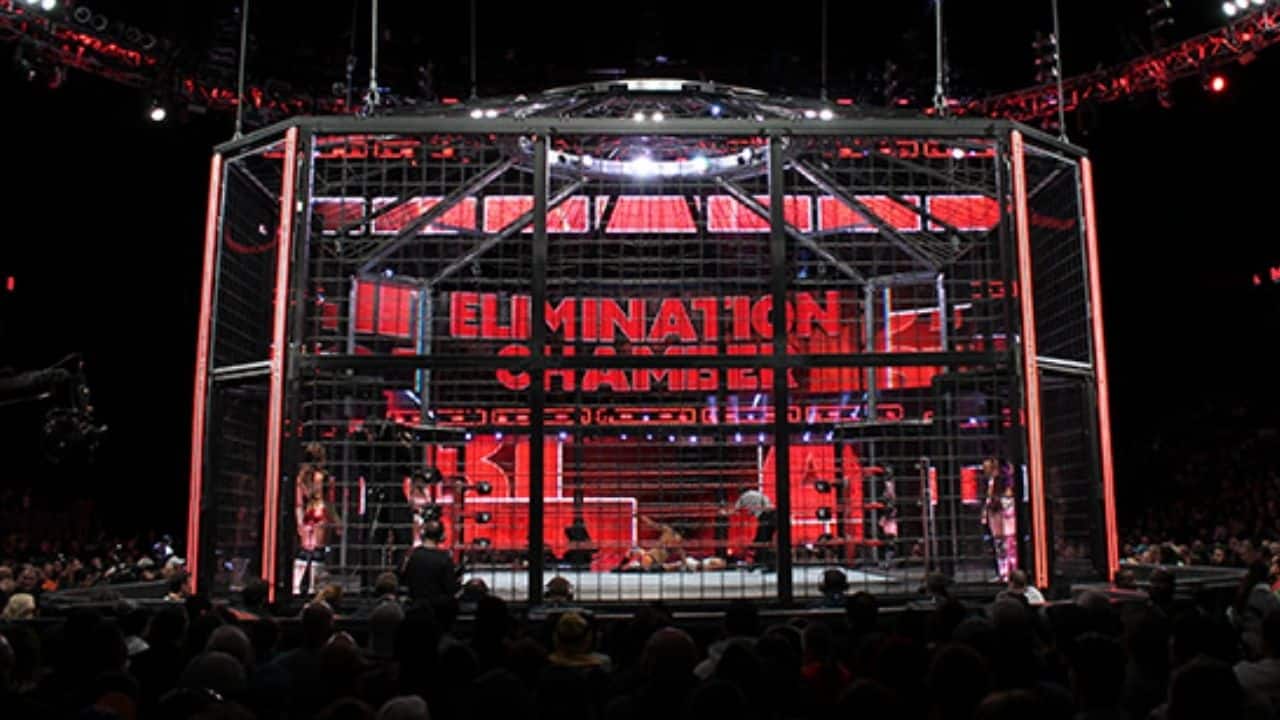 Elimination Chamber for One contender Intercontinental Title: Criki Vs Mesias Vs Ruminot Vs Mafia Vs Joaking Vs ganador de la lucha 1 WWE-Elimination-Chamber-WWE-Cage-stock-1-min