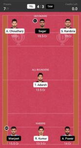 TEL vs TAM Dream11 Prediction
