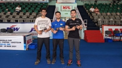 Vijayveer Sidhu wins men’s Rapid-Fire Pistol T4 trials, Rhythm Sangwan bags double gold