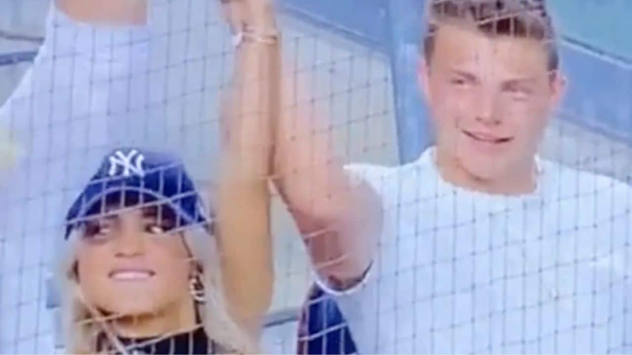 Watch Zach Wilson Performs The Wave With New Girlfriend Mysterious Blonde At A Yankees Game, Video Viral