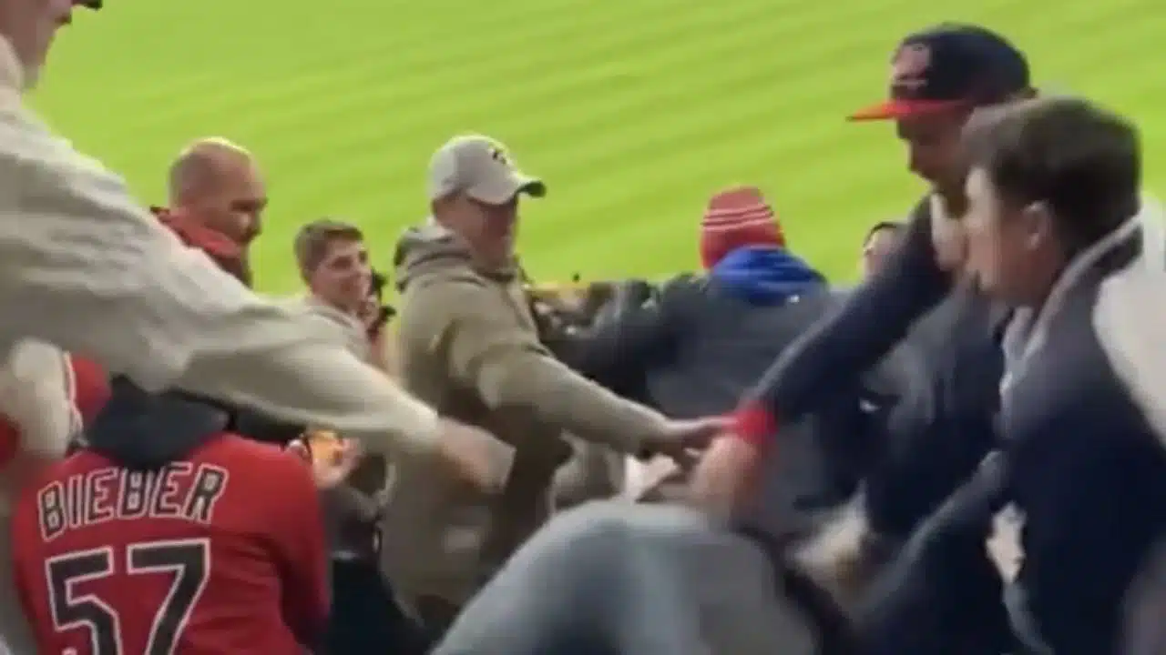 Watch New York Yankees And Cleveland Guardians Fans Fight In Stands ...