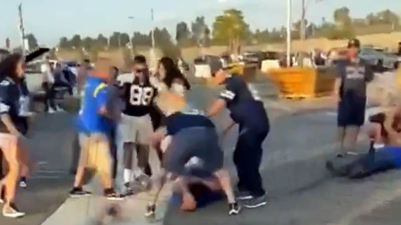 Watch Rams Fans Get Knocked Out By Cowboys Fans As Fight Turns Ugly At The SoFi Stadium, Brawl Video Goes Viral On Twitter
