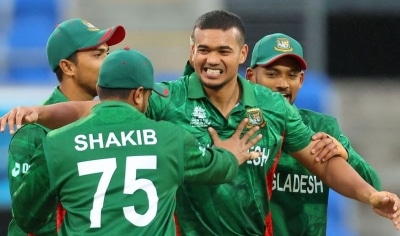 T20 World Cup: Taskin Ahmed’s four-fer gives Bangladesh narrow nine-run win over Netherlands (ld)