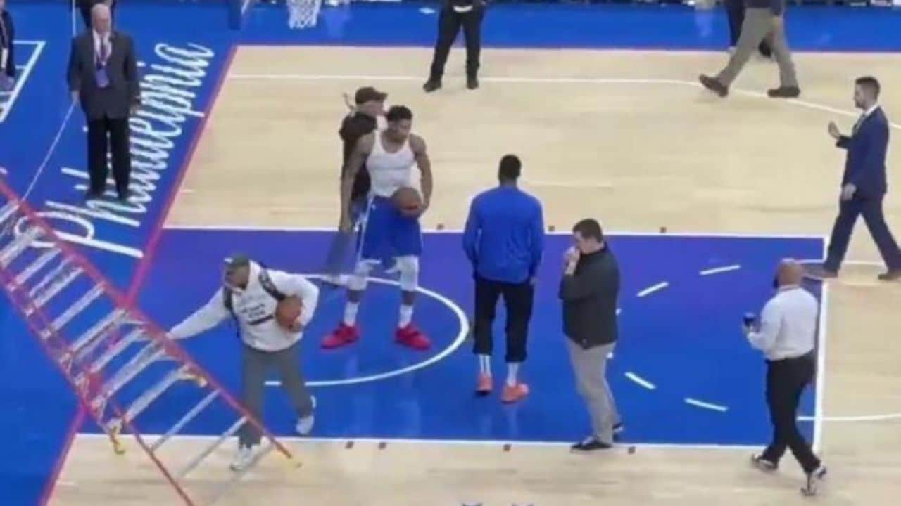 Watch Giannis Antetokounmpo Knocks Over Ladder After 76ers Workers Refuse To Let Him Shoot Free Throws, Video Goes Viral