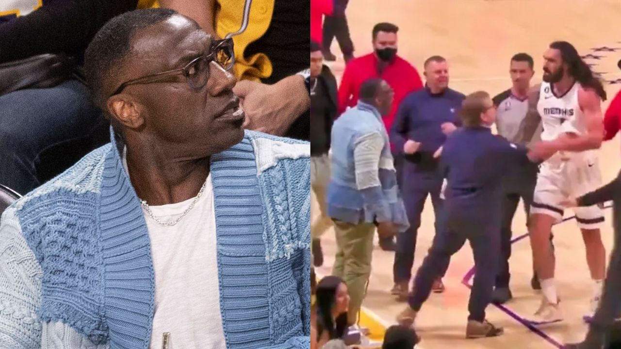 Which brand cardigan was Shannon Sharpe wearing during his fight with Tee Morant and Steven Adams