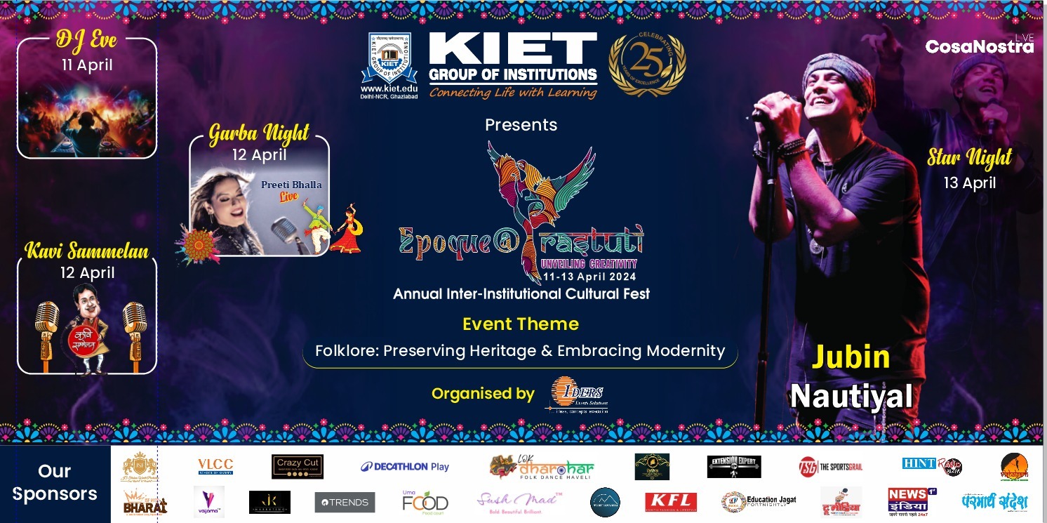 Jubin Nautiyal to Perform Live at KIET’s Annual Inter-Institutional Cultural Fest