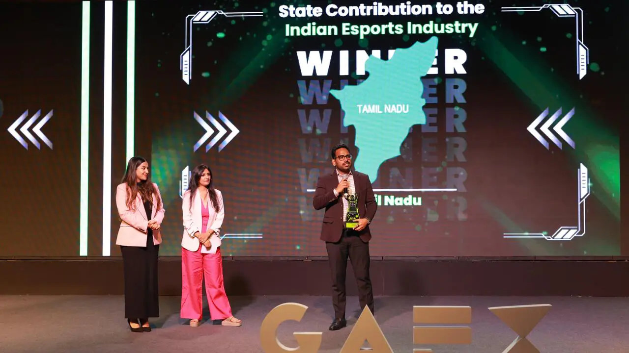 Tamil Nadu Recognized For State Contribution To The Esports Industry at GEM Awards In The GAFX 2025, Bengaluru