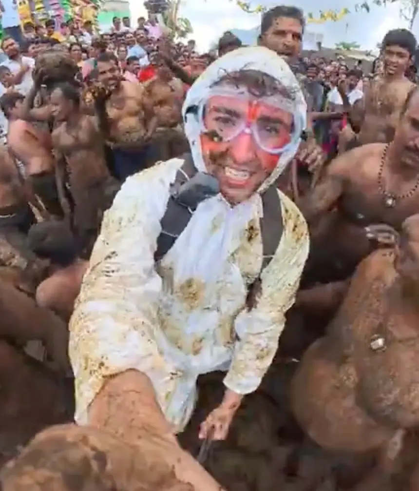 Who is Tyler Oliveira, YouTuber who attended India’s cow-dung throwing festival